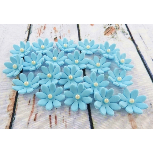 Kwiaty cukrowe stokrotka niebieska 20 sztuk